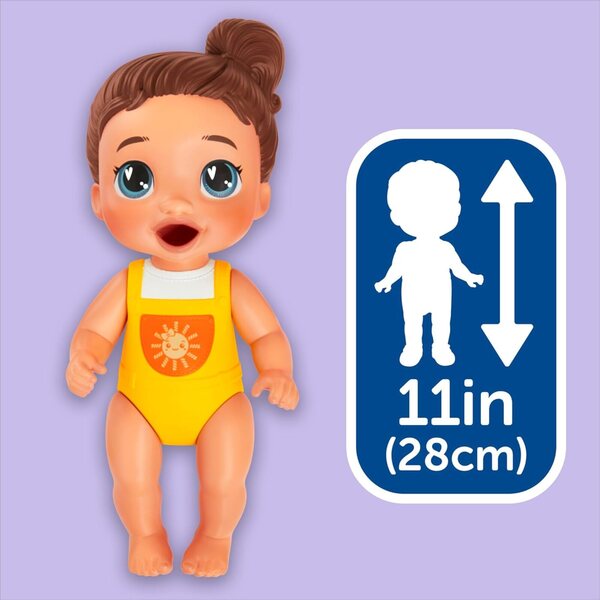 Baby Alive Dinnertime Creations, Brown Hair Doll with Play Food Accessories, 11 inches, Toys for 3+ Year Old Girls and Boys
