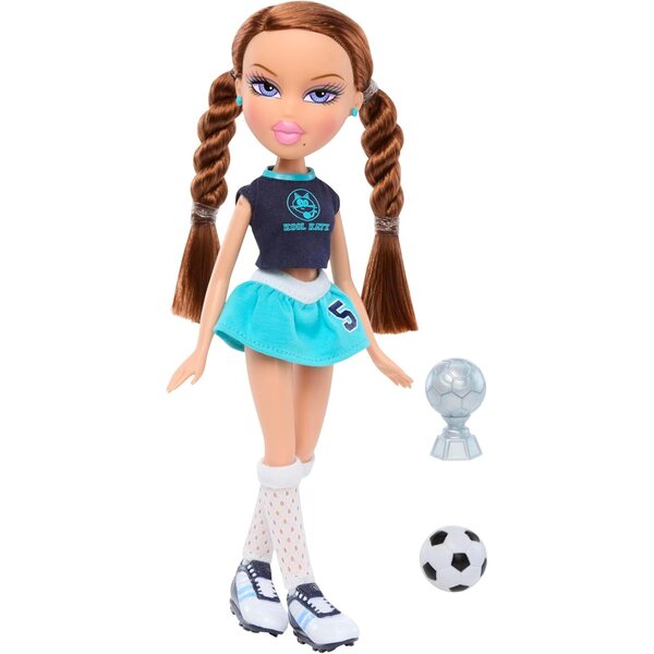 Bratz Play Sportz Roxxi Sammelpuppe mit Fußballzubehör und Sportoutfit
