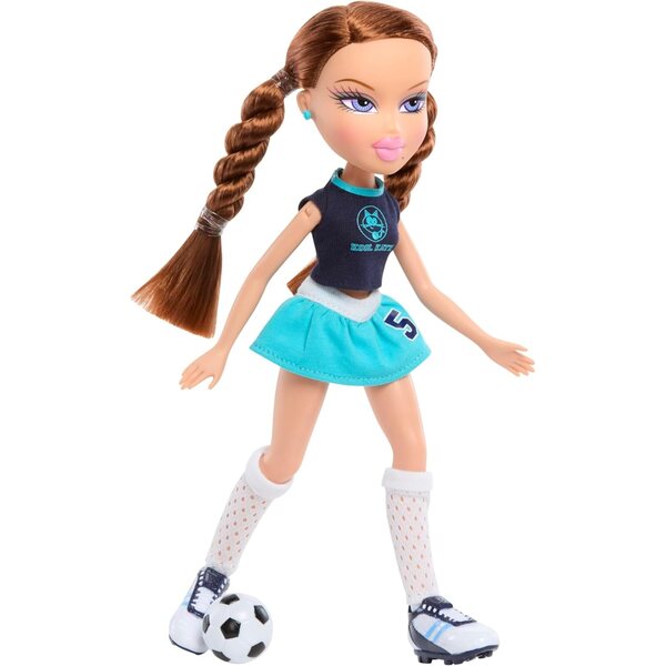 Bratz Play Sportz Roxxi Sammelpuppe mit Fußballzubehör und Sportoutfit