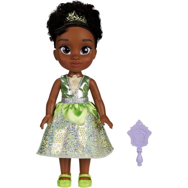 35 cm große Disney-Prinzessin Tiana-Puppe mit abnehmbarem Kleid und Tiara