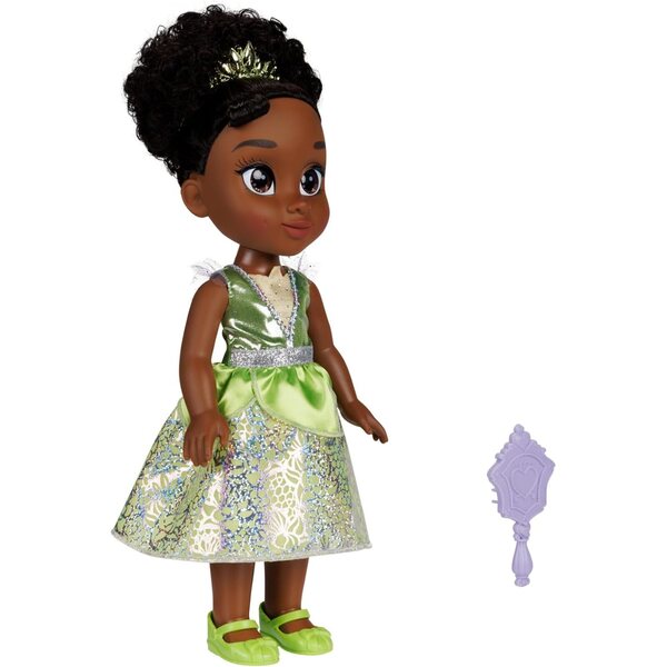 35 cm große Disney-Prinzessin Tiana-Puppe mit abnehmbarem Kleid und Tiara