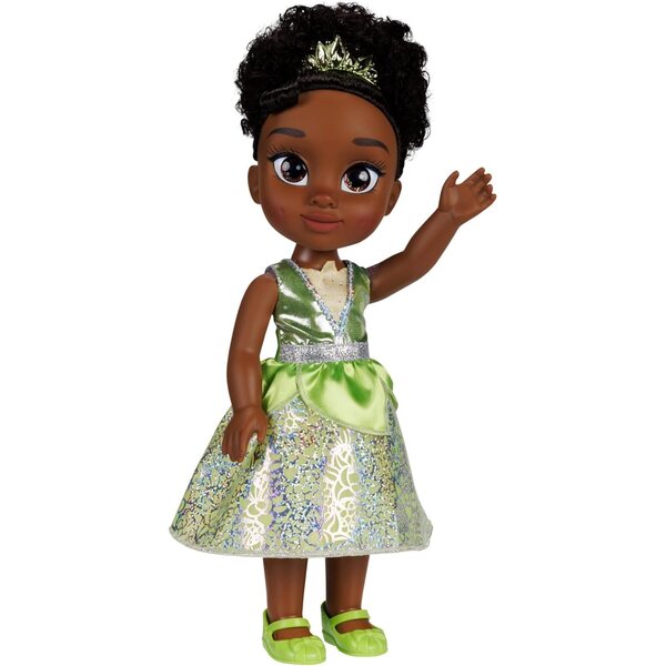 35 cm große Disney-Prinzessin Tiana-Puppe mit abnehmbarem Kleid und Tiara