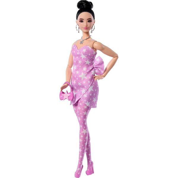 Barbie Deluxe Style Fashion Glamour mit rosa Jeanskleid und Stern-Accessoires