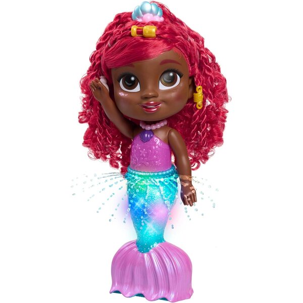 Lalka Ariel Disney Junior Splash & Glow ze światłami, dźwiękami i akcesoriami 11,5 cala