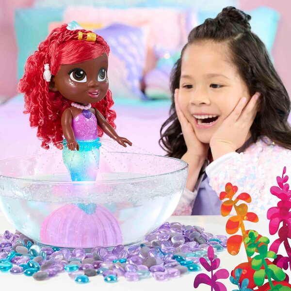 Ariel Disney Junior Splash & Glow Puppe mit Lichtern, Geräuschen und Zubehör, 11,5 Zoll
