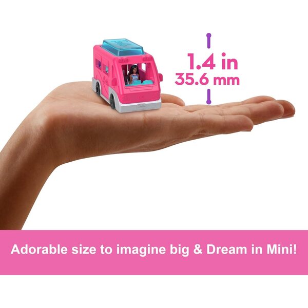 Barbie Mini BarbieLand DreamCamper con Piscina Cambia Colore e Mini Bambola 1,5 pollici