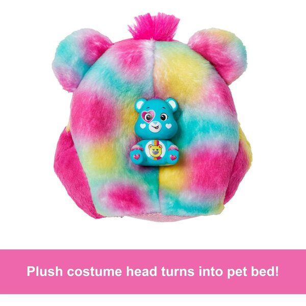 Barbie Cutie Reveal Care Bears Doll & Accessories, Series 2 Good Vibes Bear with 10 Surprises Including Color Change & Mini Bear
