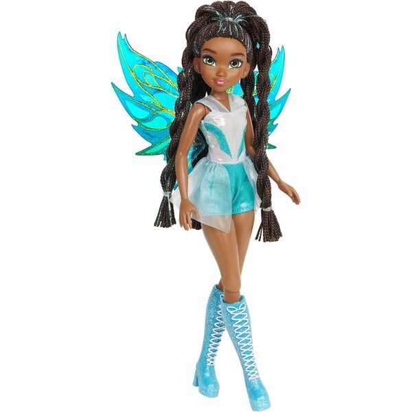 Winx Club Aisha fairy doll with removable wings and glittering sporty look