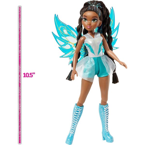 Winx Club Aisha Feenpuppe mit abnehmbaren Flügeln und glitzerndem, sportlichem Look