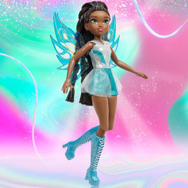 Winx Club Aisha Feenpuppe mit abnehmbaren Flügeln und glitzerndem, sportlichem Look