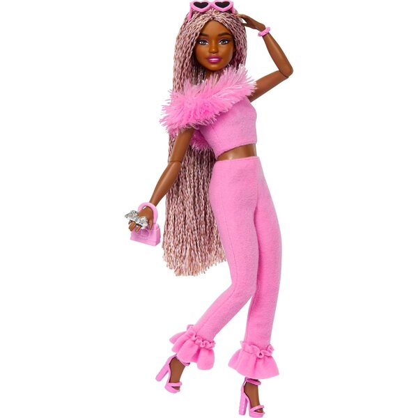 Barbie Deluxe Style Puppe Nr. 4 im rosa Barbiecore-Outfit mit trendigen Accessoires