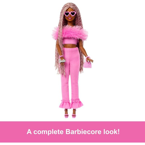 Barbie Deluxe Style Pop #4 in roze Barbiecore-outfit met trendy accessoires