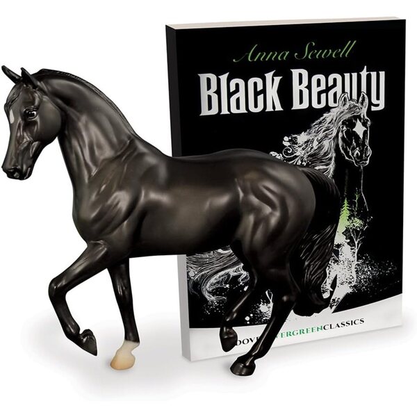 Conjunto Breyer Black Beauty com modelo 1:12 e livro para crianças a partir de 8 anos