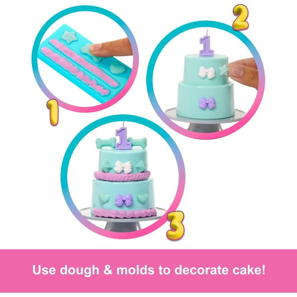 Barbie Party Unboxed Pet Birthday avec 10 surprises, poupée et accessoires de fête