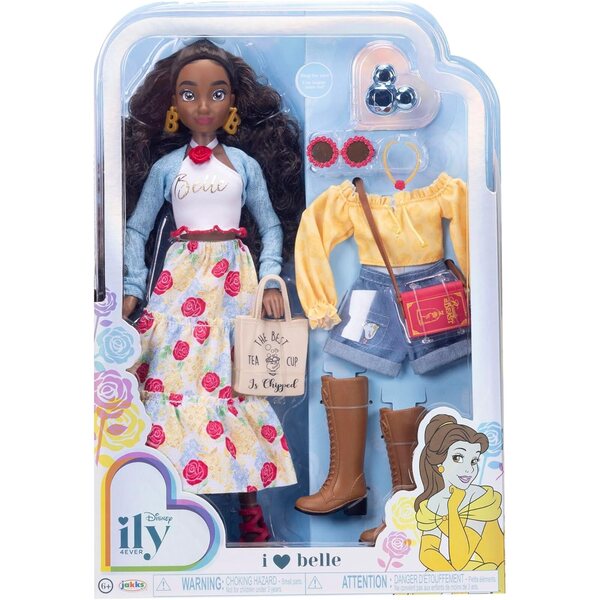 Disney ILY 4ever Belle Puppe 29 cm mit 2 kompletten Outfits und Mickey Glitzerring