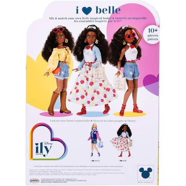 Disney ILY 4ever Belle Puppe 29 cm mit 2 kompletten Outfits und Mickey Glitzerring