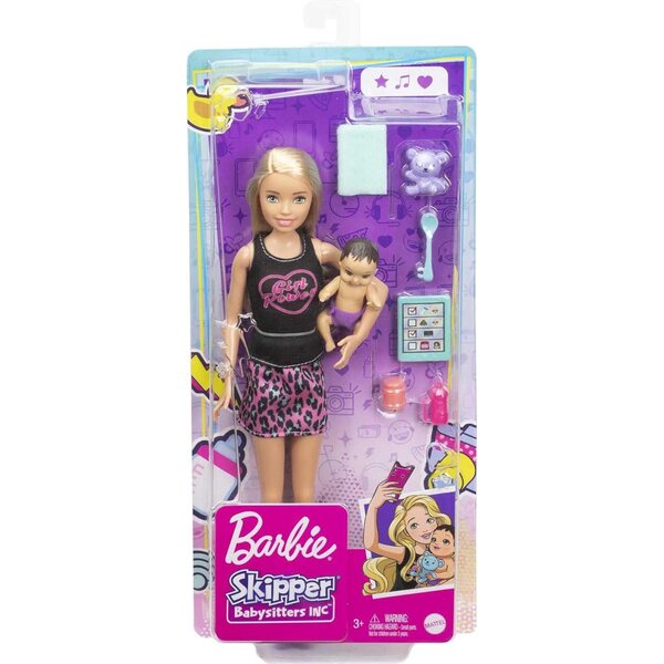Barbie Skipper Babysitters Inc. Set mit Puppe und Zubehör für diejenigen, die gerne aufpassen