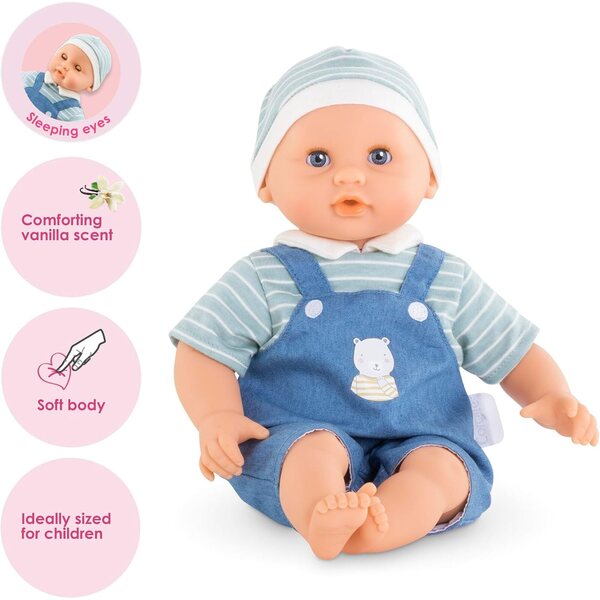 Corolle Bébé Calin Maël Boy: 12" weiche Puppe mit Vanilleduft für Kinder ab 18 Monaten
