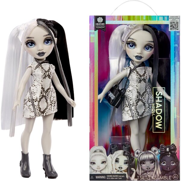 Rainbow High Shadow High Heather – 28 cm große Puppe mit schwarz-weißem Outfit