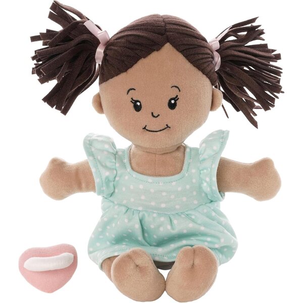 Love, Stella Soft Baby Doll for 1 + Year Old by Manhattan Toy - Beige with Brown Pigtails