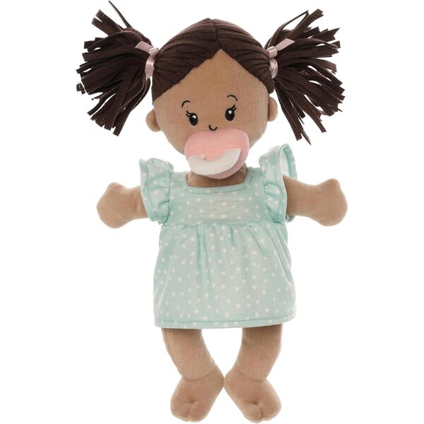 Love, Stella Soft Baby Doll for 1 + Year Old by Manhattan Toy - Beige with Brown Pigtails