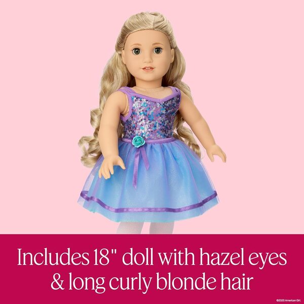 American Girl, Truly Me #125 Doll & Dance All Day Set, with Hazel Eyes, Curly Blonde Hair, Light Skin, Ages 6+