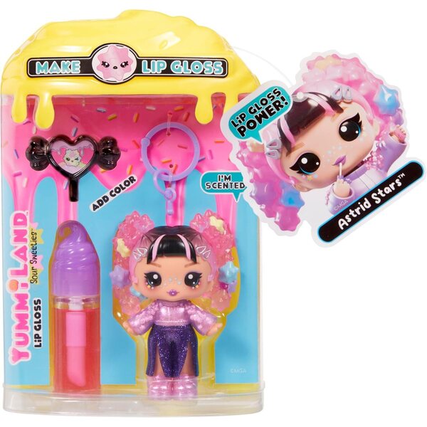 Yummiland Lip Gloss Doll Astrid Stars con DIY Lip Gloss, Portachiavi e Accessori