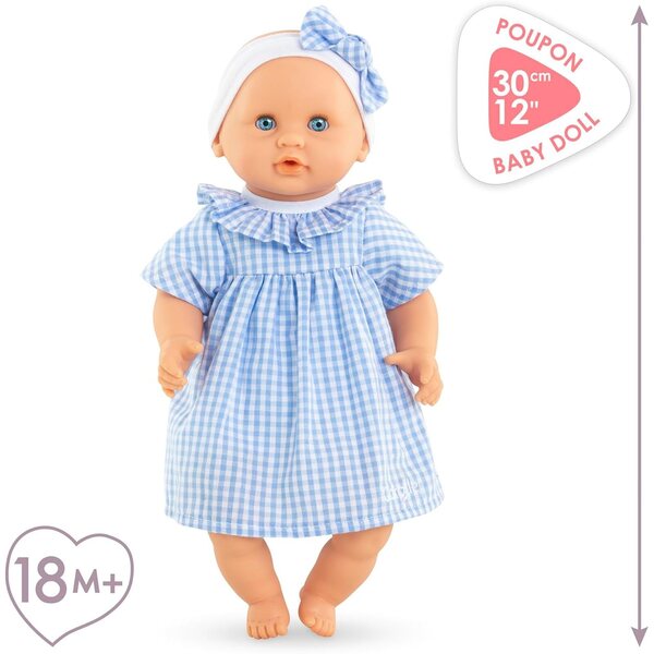 Corolle Premier Poupon Câlin - 12" Soft Baby Doll with Vanilla Scent, Pink Outfit & Sleeping Eyes for Girls Ages 18 Months+, Cute Reborn Realistic Baby Dolls for 2 Year Old Girls