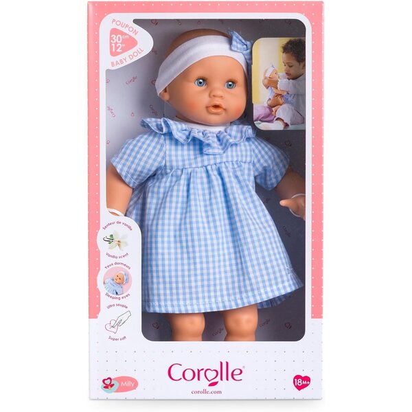 Corolle Premier Poupon Câlin - 12" Soft Baby Doll with Vanilla Scent, Pink Outfit & Sleeping Eyes for Girls Ages 18 Months+, Cute Reborn Realistic Baby Dolls for 2 Year Old Girls
