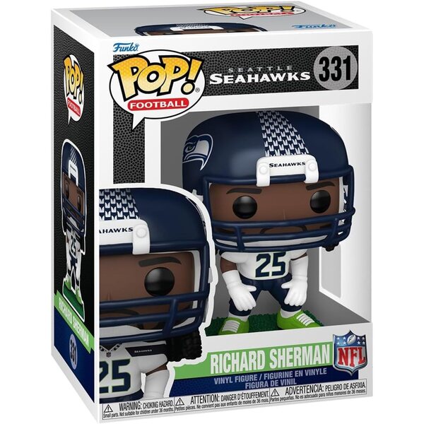 Funko Pop! NFL Richard Sherman Seahawks - kolekcjonerska figurka winylowa 10 cm