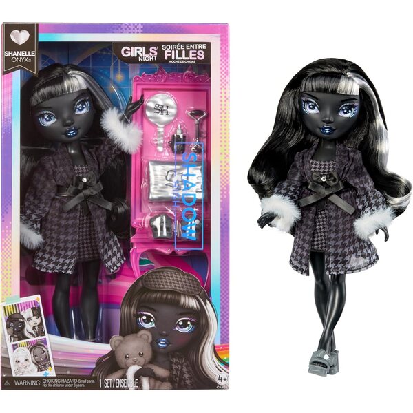 Rainbow High Shadow High Shanelle Onyx Modepuppe 28 cm mit Girls' Night-Accessoires