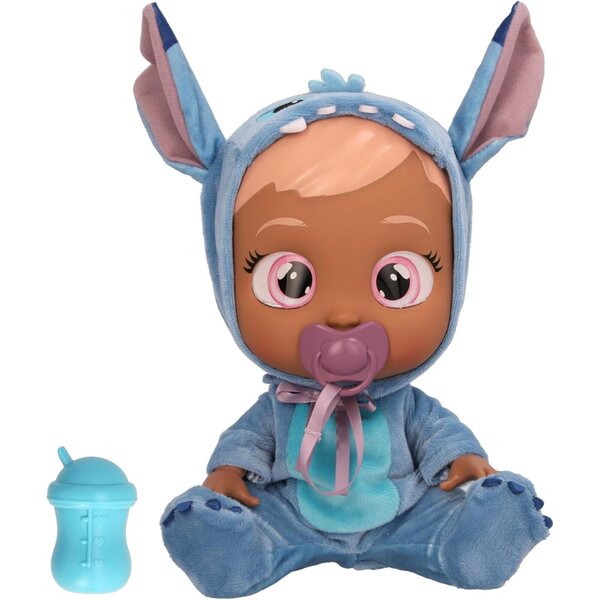 Cry Babies Disney Stitch - Poupée 12" avec pyjama inspiré de Stitch pour les enfants à partir de 18 mois