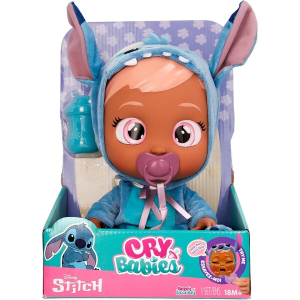 Cry Babies Disney Stitch – 12-Zoll-Puppe mit Stitch-inspiriertem Pyjama für Kinder ab 18 Monaten