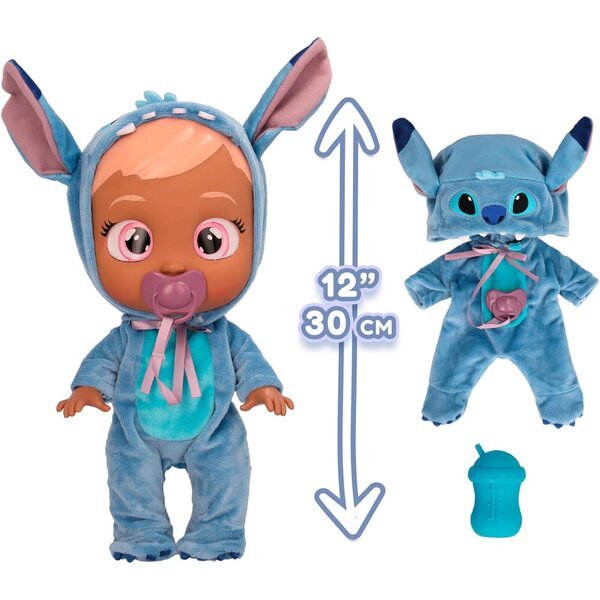 Cry Babies Disney Stitch – 12-Zoll-Puppe mit Stitch-inspiriertem Pyjama für Kinder ab 18 Monaten