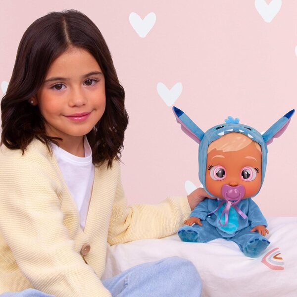 Cry Babies Disney Stitch – 12-Zoll-Puppe mit Stitch-inspiriertem Pyjama für Kinder ab 18 Monaten