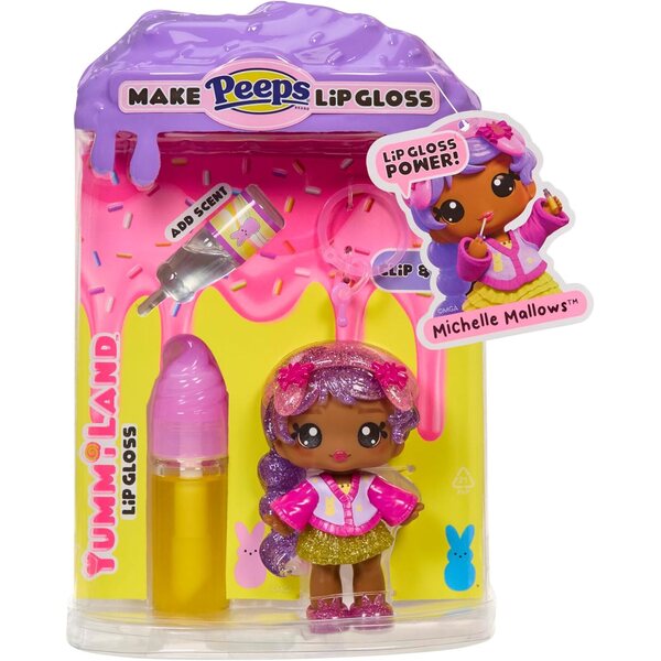 Muñeca Yummiland x PEEPS con kit de bricolaje con brillo labial perfumado, a partir de 4 años