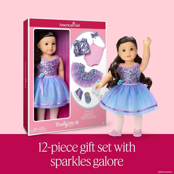 Zestaw lalek i tańca American Girl Truly Me #111 z ubraniami i akcesoriami do tańca przez cały dzień