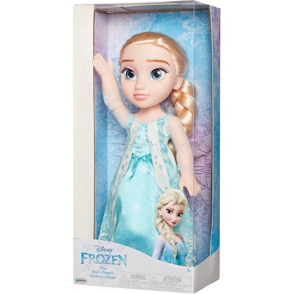 Disney Frozen Elsa pop met blauwe jurk en sprankelende cape, 35 cm, vanaf 3 jaar