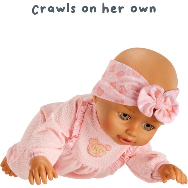 Baby born Lauflern-Olivia: Realistische Puppe mit 6 Funktionen, Spaziergängen, Krabbeln, Geräuschen und Bewegung