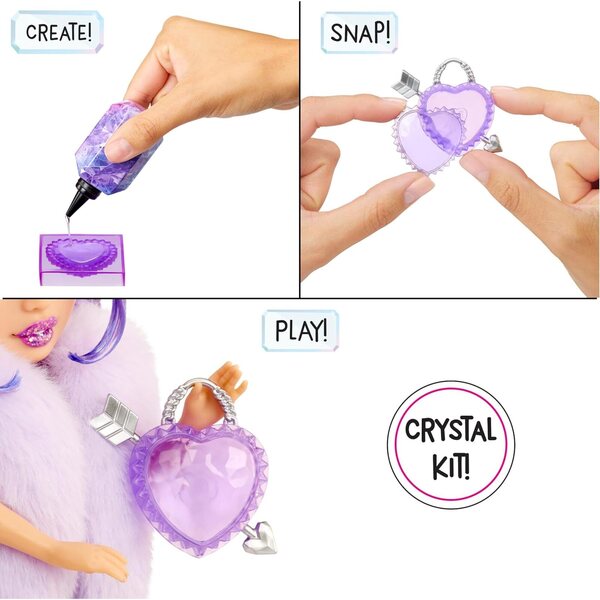 Rainbow High Creative Crystals Violett – 11-Zoll-Puppe mit DIY-Kristall-Zubehörset