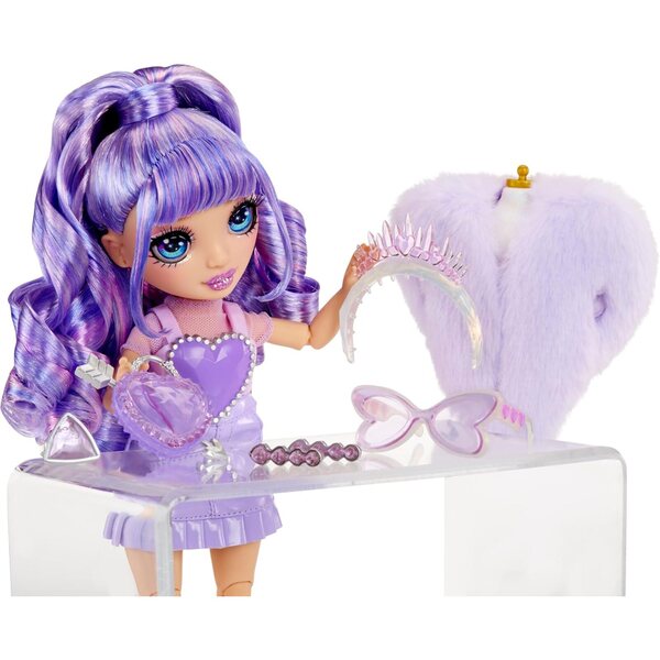 Rainbow High Creative Crystals Violett – 11-Zoll-Puppe mit DIY-Kristall-Zubehörset