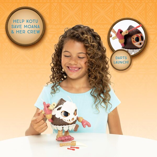 Actionfigur Disney Moana 2 Kotu mit Maske, Dolch und Dartspielzeug