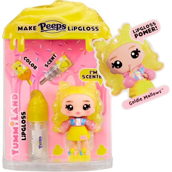 Yummiland x Peeps Lip Gloss Doll – Goldie Mallows, Ages 4+