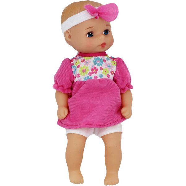 Baby Softina ružový pulóver s kvetinovou čelenkou - Bezpečná bábika na 1 rok+