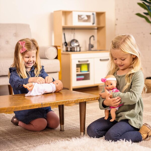 Baby Softina ružový pulóver s kvetinovou čelenkou - Bezpečná bábika na 1 rok+
