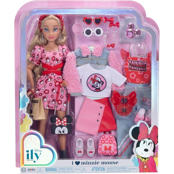 Disney ILY 4ever Puppe inspiriert von Minnie, 29 cm, mit Garderobe und funkelndem Ring