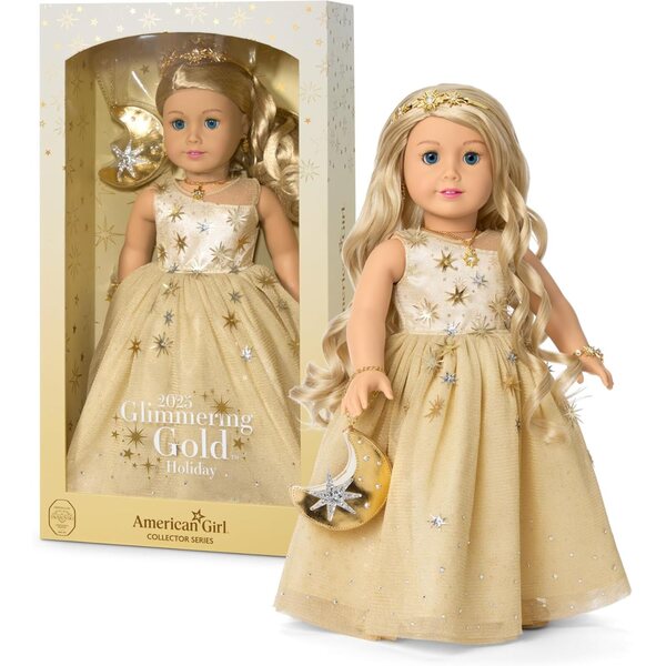 Zlata zbirateljska lutka American Girl 2025 s kristali Swarovski