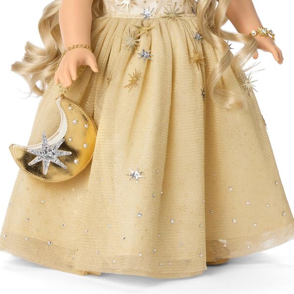 Zlata zbirateljska lutka American Girl 2025 s kristali Swarovski