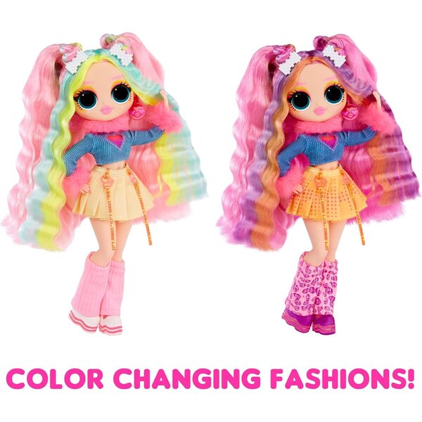 L.O.L. Surprise OMG Bubblegum DJ Fashion Doll Farbwechsel, Haare und Kleidung