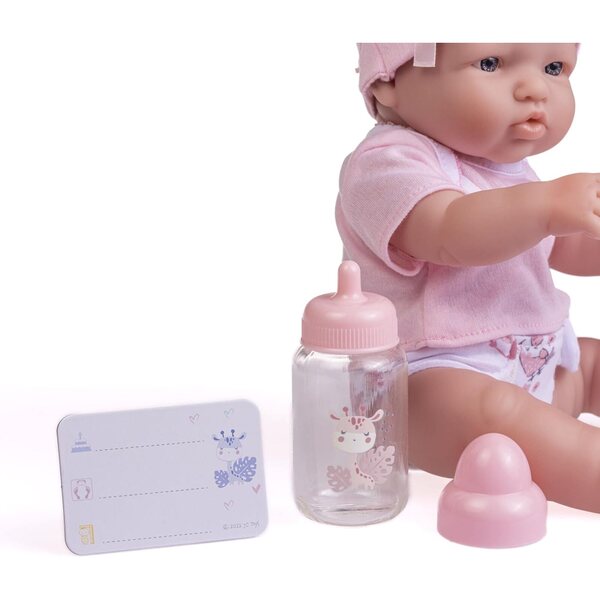 JC Toys La Newborn Nursery - Ensemble de 7 pièces poupée nouveau-né 12" avec accessoires roses